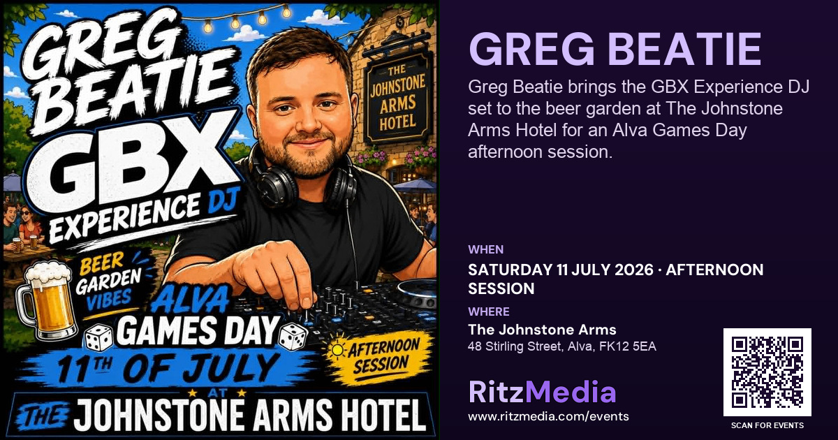 Greg Beatie GBX Experience DJ at The Johnstone Arms Hotel Facebook sharing image