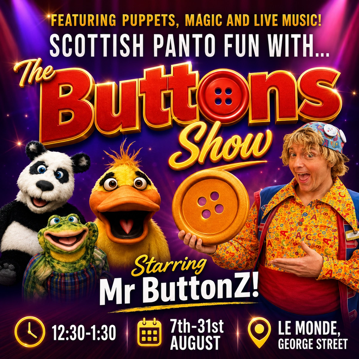 Scottish Family Panto Fun with Mr Buttonz and The Buttons Show!