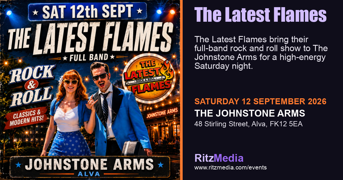 The Latest Flames Live at The Johnstone Arms Facebook sharing image